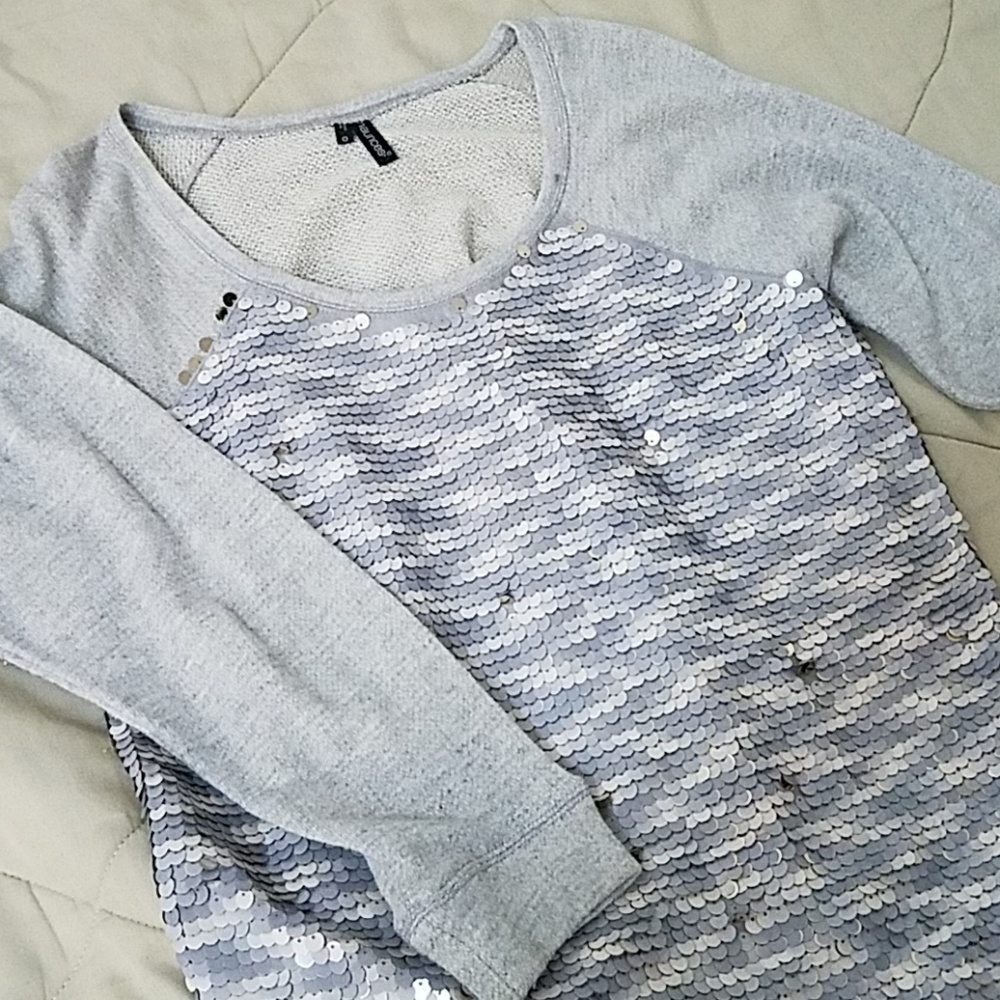 Grey Sequin Sweater